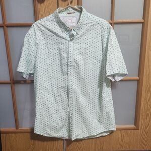 Denim & Flower Men's Light Green Patterned Button Up Shirt